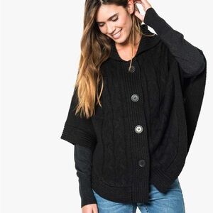 Women’s Black Heavy Knit Button Down Sweater Shawl! OLD Navy